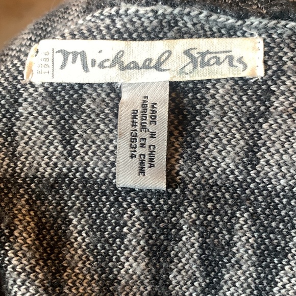 Michael Stars open closure hooded sweater with Boho graphic print. L/XL. - Picture 5 of 5